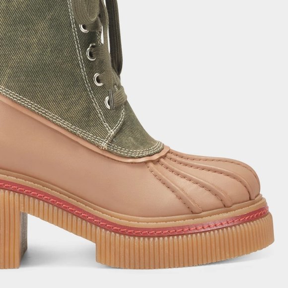 New oom. AEROSOLES Canvas Stellar Boots  with box 394tj - Picture 4 of 16